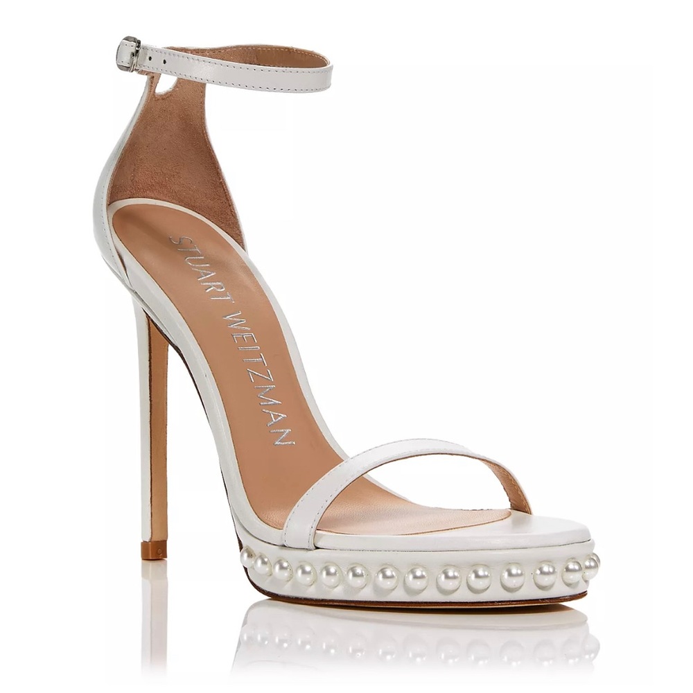 Stuart Weitzman Nudist Disco Embellished Ankle Strap Sandals